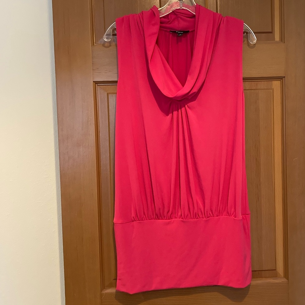 Express, S, hot pink sleeveless cowl neck mini dress